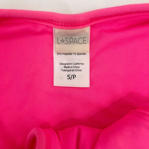 L*Space Whiplash Bikini Bottoms in Bright Pink V Dip High Cut - Size Small - Picture 4 of 4